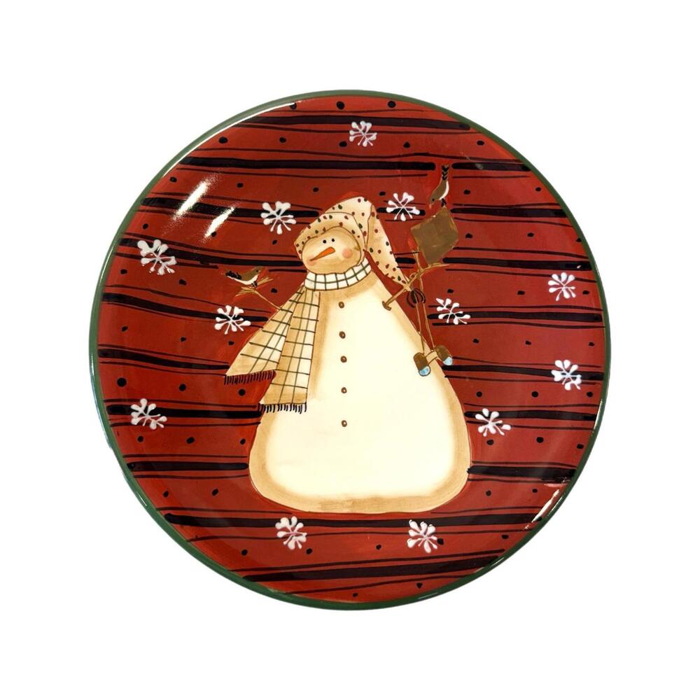 Vintage Noble Excellence Snow Mates Ceramic 8.5” Salad Plate Christmas  Snowman